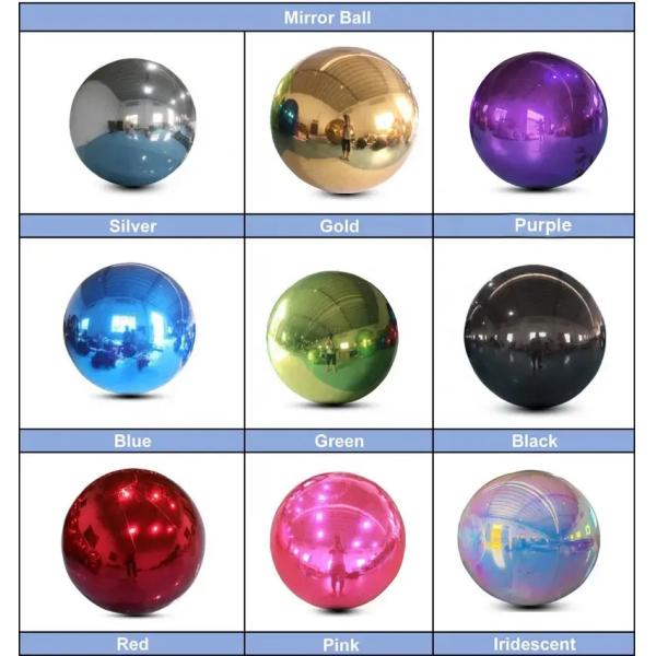 Double Layer Inflatable Advertising Balloons Silver Inflatable Mirror Ball