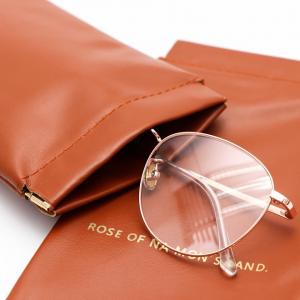 Cheap Leather Eye Glasses Pouch / Sunglasses Case Bag Holder Soft Leather Glasses Bags Microfiber Glasses Pouch for sale