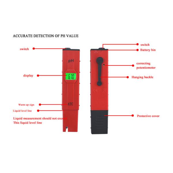 0-14 Pocket Electronic Ph Reader Portable For Aquarium Test Medidor