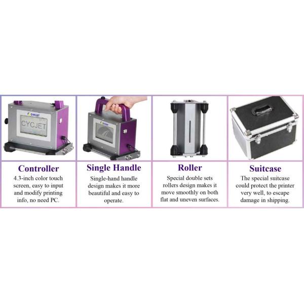 CYCJET UV Handheld Inkjet Printer 2-71mm Resolution Height 200DPI