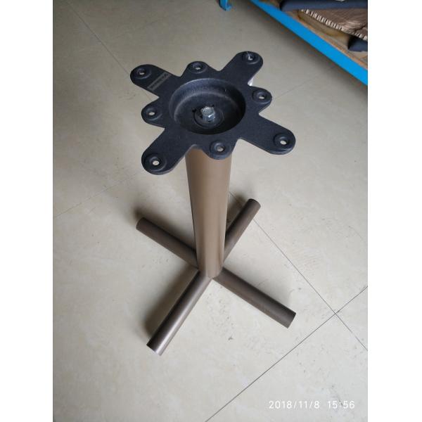 Restaurant Dining Table Legs Round Metal Bar Table Base Black / Brown Colour