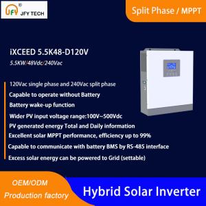 Cheap Hybrid Solar inverter with 100V-500V PV Input and 120Vac single phase/240Vac split phase for sale