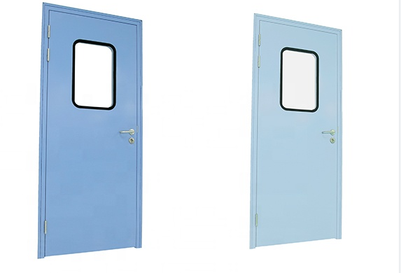 Customized Colors Double Leaf Swing Door Manual Unequal Or Equal For Clean Room