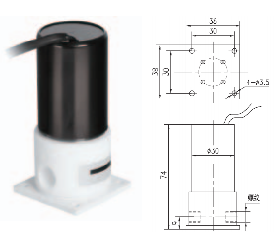 PTFE Solenoid Valve with Max.+60℃ Ambient Temperature 5℃～150℃ Medium Temperature and M8×1 G1/8 M6 1/4UNF-28 Linkage