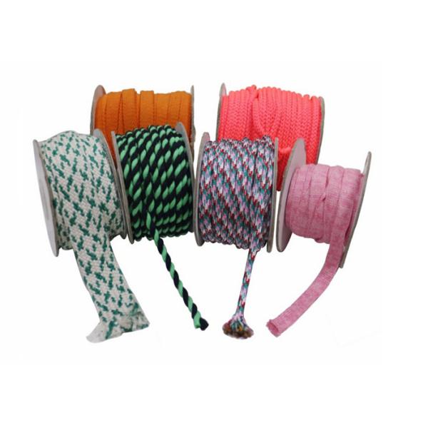 100% Polyester Elastic Cord String Colorful Braided Rope Logo Printed