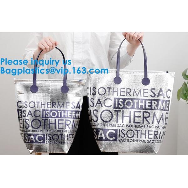 Silver Aluminium Foil Cake Pizza Carrier Insulated Thermal Lunch Picnic Bag Cooler Bag,Insulated Wine Cooler Bag/Wholesa