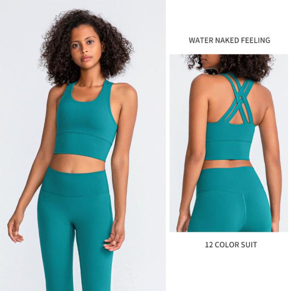 2pcs Suitwear Cross Strappy 210gsm Gym Wear Sets TUV Women'S Athletic Wear Sets