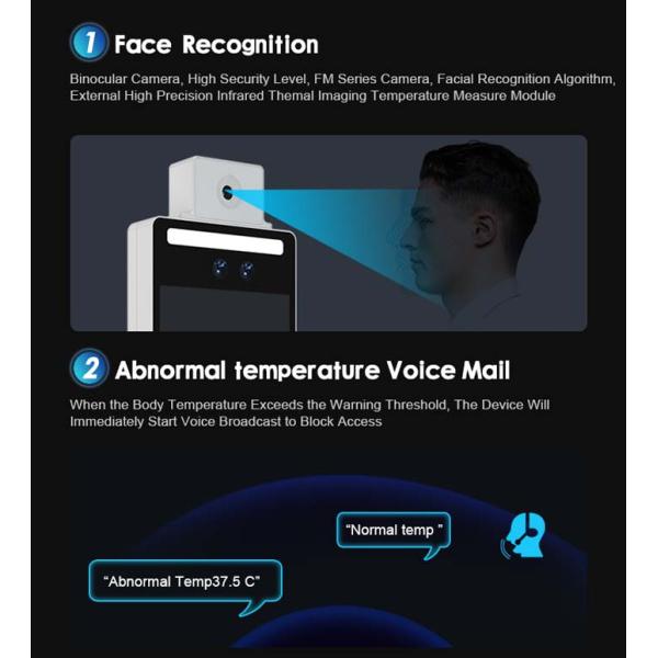 Android HD Face Recognition Device 256X192 Temperature Measuring Device