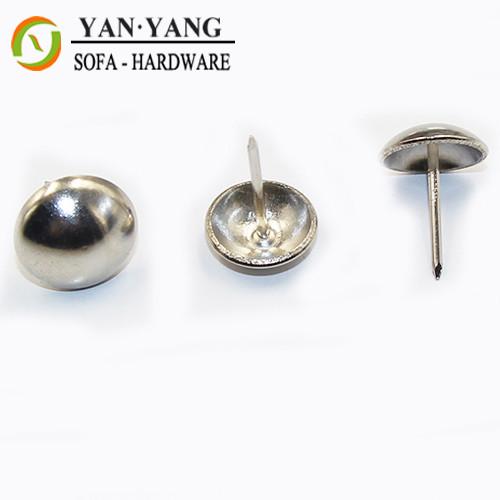 Quality φ9.5mm durable furniture accessories nickel decorative nail heads for furniture and sofa wholesale