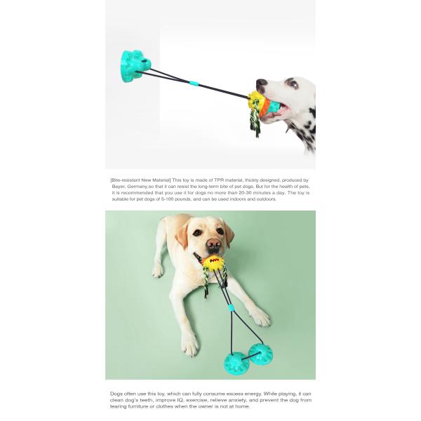 Natural Rubber Dog Chew Toy TPR Indestructible Suction Dog Tug Of War Toy