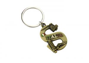 Cheap Laser Engraving Letter Key Ring 4mm Thick Souvenir Keychain Metal Ring for sale
