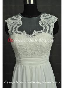 China NEW!! Lace capes Sheath Zip back wedding dress Chiffon Skirt Bridal gown #AS7201 on sale