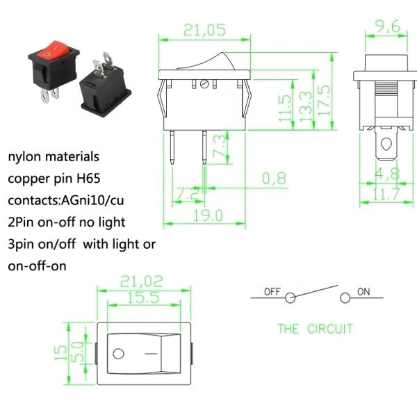 Rocker Switch Spst I/O Latching Button Boat Switch Shipping Switch