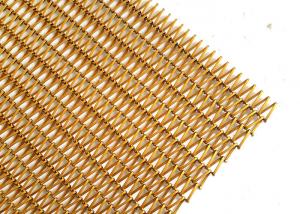 China Spiral Fabric Decorative Wire Mesh In Antioxidant Brass For Shade Screens on sale
