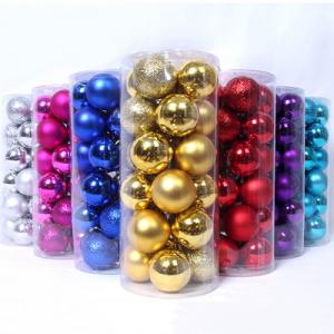 China 24Pcs Plastic Multicolor Christmas Balls Ornaments For Xmas Christmas Tree on sale
