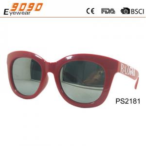 China Lady fashion sunglasses made of plastic, 100% UV Protection mirrored Lenses on sale