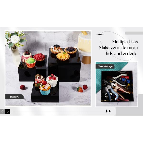 Acrylic Display Risers Acrylic Boxes Acrylic Display Nesting Cubes 5 Sided With Hollow Bottoms Display Stand Shelf