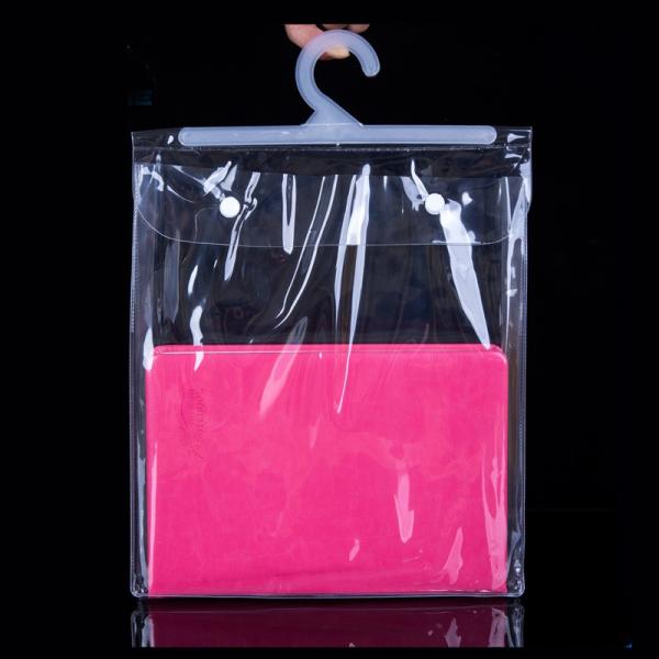 Transparent PVC hanger hook plastic bags for clothes packing,Better Protect and store CD's, books, magazines, papers and