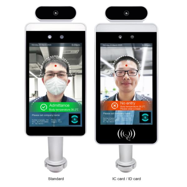 AI Biometric Face Recognition Thermometer Temperature Measuring Device Android 7.1