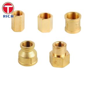 Cheap Threaded Pipe Coupling CNC Brass Parts Direct Internal Thread Straight Through Hardware for sale