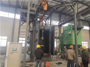 China Double Hook 600mm Hanger Type Shot Blasting Machine For Forging Parts Cleaning on sale
