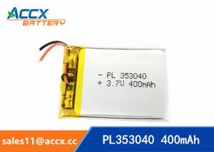 Cheap 353040pl rechargeable 353040 3.7v 400mah lithium polymer battery for MP3 player, MP4 player for sale