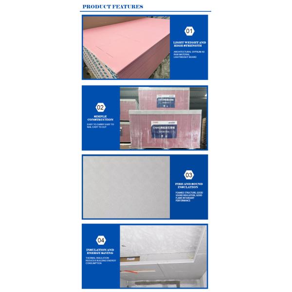 Square Edge Water Resistant Gypsum Boards For Ceiling/Partition Wall