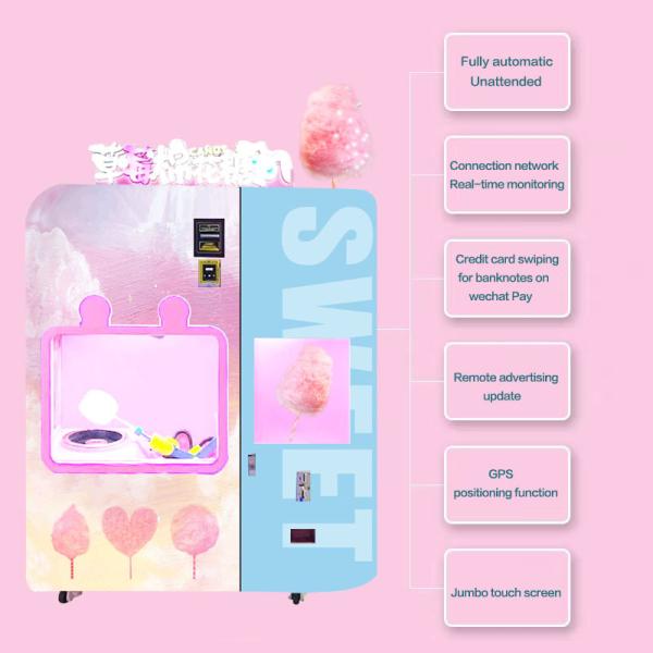 Commercial Cotton Candy Vending Machine Snacks Automatic With Customized Logo