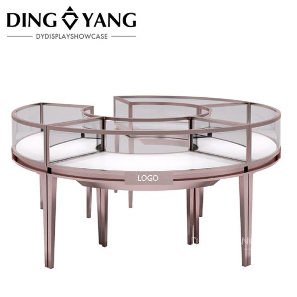 Lockable Lighted Glass Retail Jewelry Display Cases Customized Light Colors