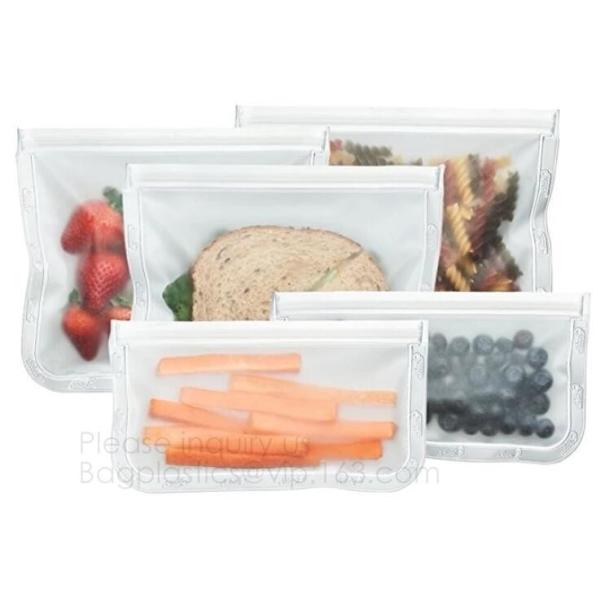 Silicone Plastic Packaging Food Zip Silicon Freezer Fresh Vegetable Storage Bags Fresh Fridge Food Preservation Bag Reus