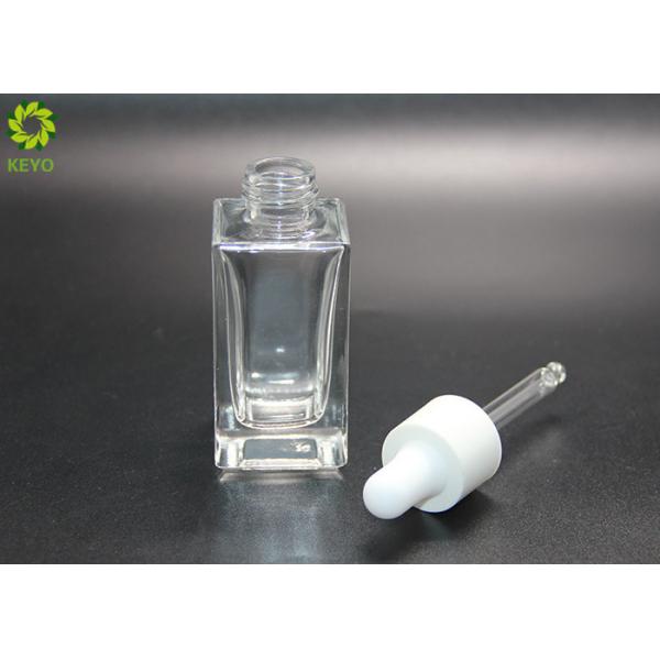 1oz Luxurious 30ml Glass Dropper Bottles With Matte White Dropper Cap
