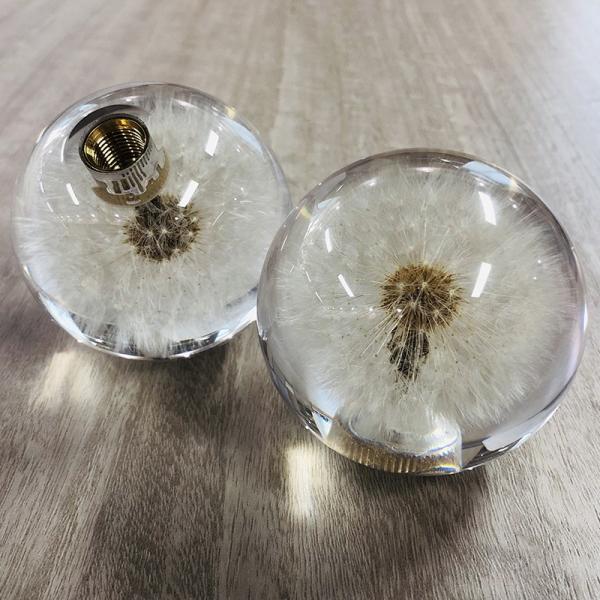 70mm Crystal Resin Shift Knob Real Flowers Dandelion Shift Knob