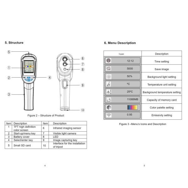 Professional Handheld Thermometer Thermal Imaging Camera Portable Infrared Thermometer IR Thermal Imager Infrared Imagin