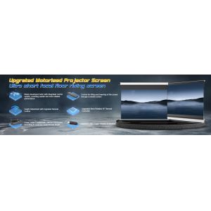Motorized Tension Floor Rising Screen PVC UST Alr Projector Screen
