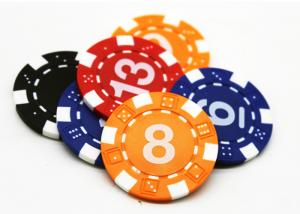 Cheap Multi Color Board Game Accessories / Blue Yellow PS ABS Plastic Poker Chip 40*3.3mm for sale