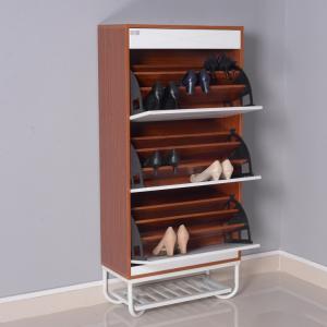 Cheap Three Layer Reversible 25 Pairs MDF Shoe Wooden Cabinet for sale