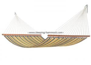 China 55 Inches Island Striped Quilted Weave Hammock For Two Person Yellow Blue Stripe on sale