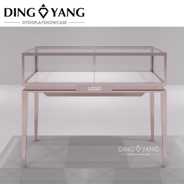 Lockable Lighted Glass Retail Jewelry Display Cases Customized Light Colors