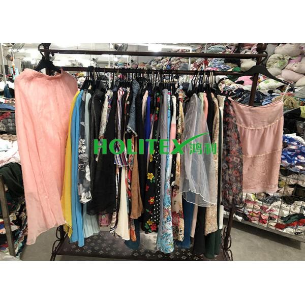 American style used women's clothing , second hand clothes , first grade ladies silk skirt