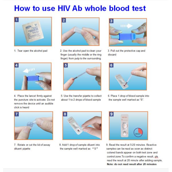 HIV Whole Blood Serum Plasma Infectious Disease Rapid Test Kits Sample 25 Tests