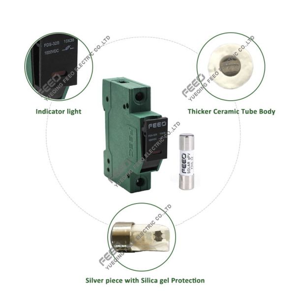 DIN Rail Mounted Rated current 32A 1P DC Solar Fuse