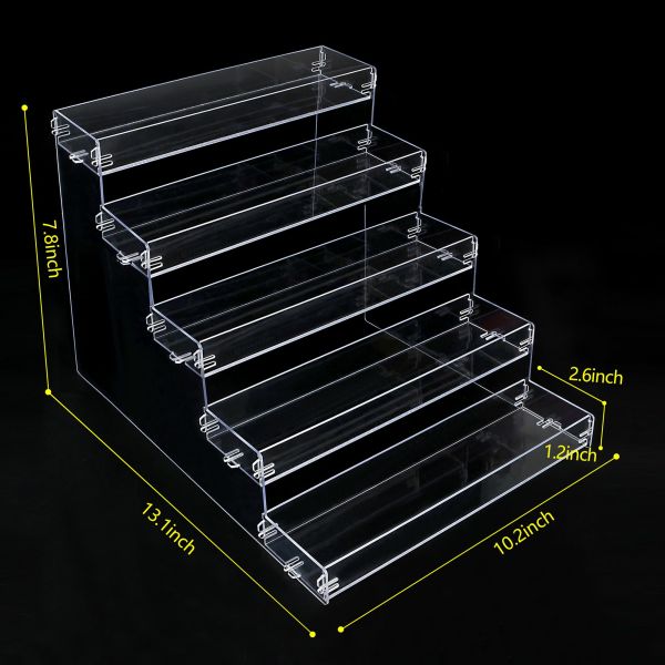 5Tier Spice Acrylic Shelf Organizer For Kitchen Cabinets Easy Snap Tool Free Installation