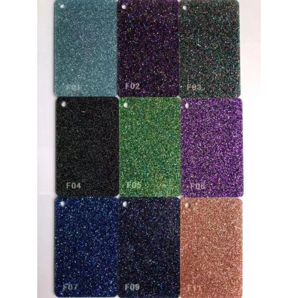 10MM Thickness Blue Glitter Acrylic Sheets Home Exhibition Rack Decoration
