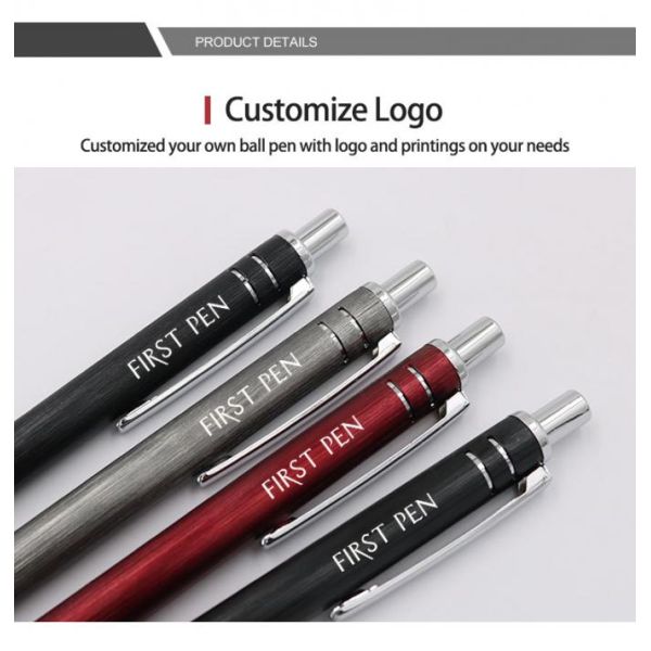 Classic Metal Ballpoint Pen Aluminum Promotion Logo Press Ball Pen 4