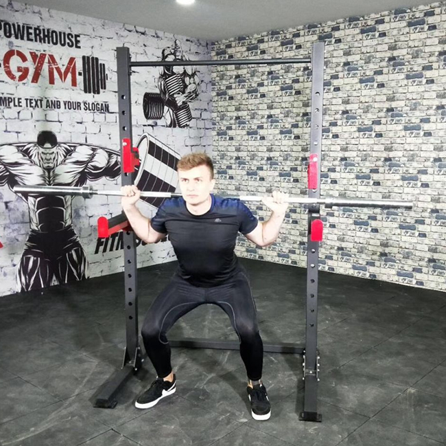 Multi-Function Gym Training Equipment Foldable Metal Half Rack Wall-Mounted Squat Adjustable Benches Power Wall Chest Back Leg