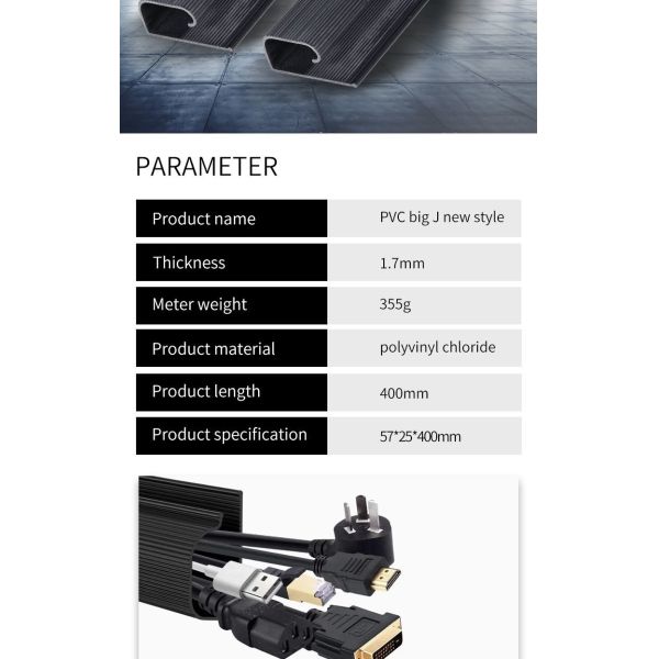 Copper PVC Profile Square Plastic Cable Trunking PVC Cable Guide Rail Without Hole Customized