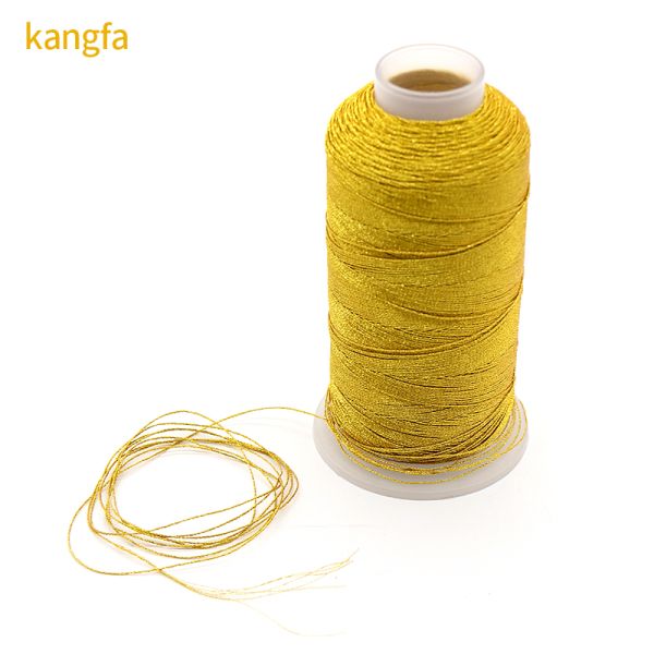 100% Silk High Tenacity 3 Ply Gold And Silver Metallic Yarn Thread For DIY Jewelry Making