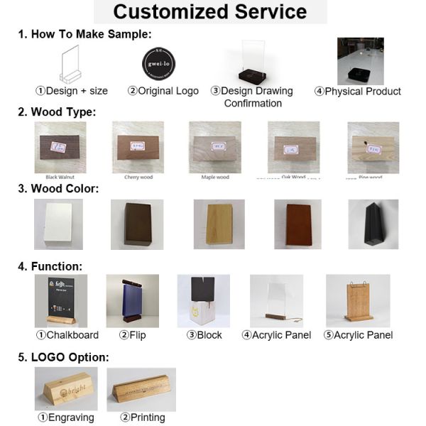 Low MOQ Original Factroy Series Wood Material Table Menu Holder Beskpoke