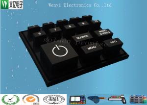 Cheap Black Key Custom Silicone Keypad / White Silk Screen Print Conductive Rubber Keypad for sale