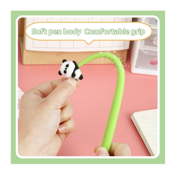 0.5mm Cute Panda Creative Gel Ink Pen Student Stationery Silicone Gel Pen
